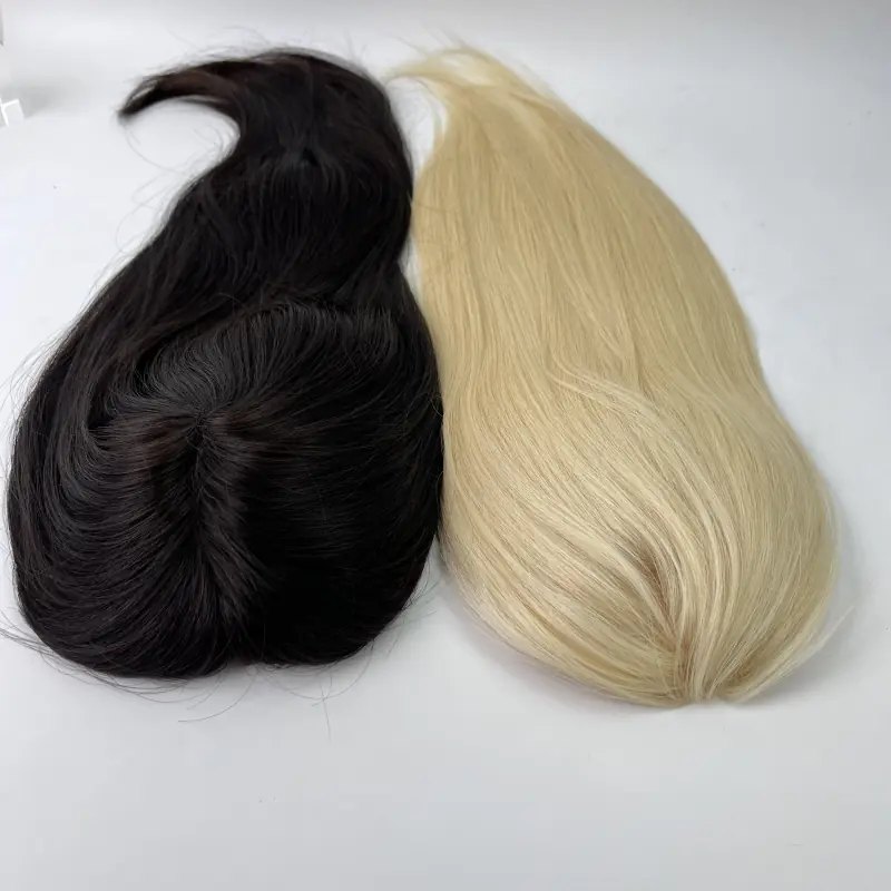 5.5*6.5 mono base european blonde human hair topper luxury for women virgin hair YR0053